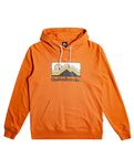 The Quiksilver Mens Gradient Mountains Hoodie in Gold Flame