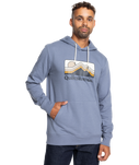 The Quiksilver Mens Gradient Mountains Hoodie in Flint Stone