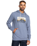 The Quiksilver Mens Gradient Mountains Hoodie in Flint Stone