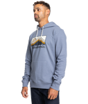 The Quiksilver Mens Gradient Mountains Hoodie in Flint Stone