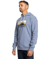 The Quiksilver Mens Gradient Mountains Hoodie in Flint Stone