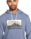 The Quiksilver Mens Gradient Mountains Hoodie in Flint Stone