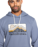 The Quiksilver Mens Gradient Mountains Hoodie in Flint Stone