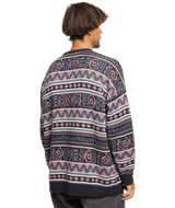 The Quiksilver Mens Purple Vision Crew Neck Jumper in Grape Shake