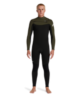 The Quiksilver Mens Everyday Session 4/3mm Chest Zip Wetsuit in Black & Thyme