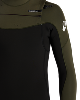 The Quiksilver Mens Everyday Session 4/3mm Chest Zip Wetsuit in Black & Thyme