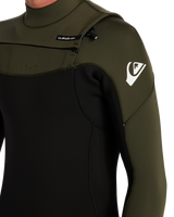 The Quiksilver Mens Everyday Session 4/3mm Chest Zip Wetsuit in Black & Thyme