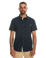 The Quiksilver Mens Time Box Shirt in Navy Blazer