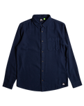 The Quiksilver Mens Solid Motherfly Shirt in Navy Blazer