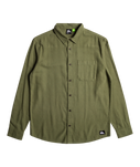 The Quiksilver Mens Solid Motherfly Shirt in Four Leaf Clover