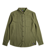 The Quiksilver Mens Solid Motherfly Shirt in Four Leaf Clover