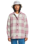 The Quiksilver Womens Collection Womens Uni Plaid Overshirt in Grape Shake