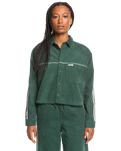 The Quiksilver Womens Collection Womens Uni Cord Shirt in Forest