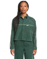 The Quiksilver Womens Collection Womens Uni Cord Shirt in Forest