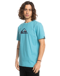 The Quiksilver Mens Comp Logo T-Shirt in Delphinium Blue