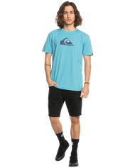 The Quiksilver Mens Comp Logo T-Shirt in Delphinium Blue