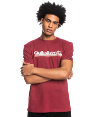 The Quiksilver Mens All Lined Up T-Shirt in Ruby Wine