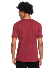 The Quiksilver Mens All Lined Up T-Shirt in Ruby Wine