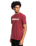 The Quiksilver Mens All Lined Up T-Shirt in Ruby Wine