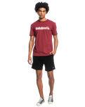 The Quiksilver Mens All Lined Up T-Shirt in Ruby Wine