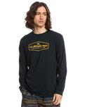 The Quiksilver Mens Omni Lockup Long Sleeve T-Shirt in Black