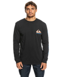 The Quiksilver Mens Omni Logo Long Sleeve T-Shirt in Black