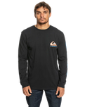 The Quiksilver Mens Omni Logo Long Sleeve T-Shirt in Black