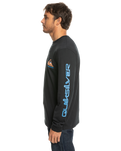 The Quiksilver Mens Omni Logo Long Sleeve T-Shirt in Black