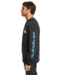 The Quiksilver Mens Omni Logo Long Sleeve T-Shirt in Black