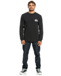 The Quiksilver Mens Omni Logo Long Sleeve T-Shirt in Black