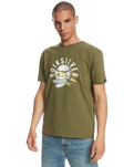 The Quiksilver Mens Rockin Skull T-Shirt in Four Leaf Clover