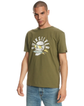 The Quiksilver Mens Rockin Skull T-Shirt in Four Leaf Clover