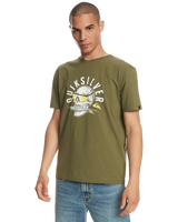 The Quiksilver Mens Rockin Skull T-Shirt in Four Leaf Clover