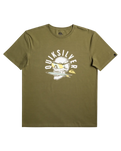 The Quiksilver Mens Rockin Skull T-Shirt in Four Leaf Clover