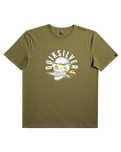 The Quiksilver Mens Rockin Skull T-Shirt in Four Leaf Clover