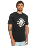 The Quiksilver Mens Rockin Skull T-Shirt in Black