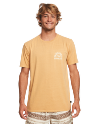 The Quiksilver Mens Earthy Type T-Shirt in Mustard