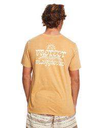 The Quiksilver Mens Earthy Type T-Shirt in Mustard