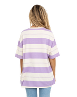 The Quiksilver Womens Collection Womens The Boyf Stripe T-Shirt in Pastel Lilac