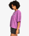 The Quiksilver Womens Collection Womens Uni Boyfriend Crop T-Shirt in Violet Heritage