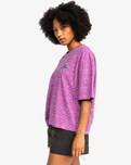 The Quiksilver Womens Collection Womens Uni Boyfriend Crop T-Shirt in Violet Heritage