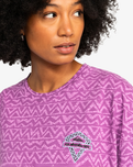 The Quiksilver Womens Collection Womens Uni Boyfriend Crop T-Shirt in Violet Heritage