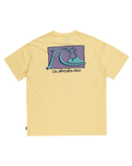 The Quiksilver Mens Take Us Back Bubble T-Shirt in Mellow Yellow