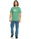 The Quiksilver Mens Comp Logo T-Shirt in Frosty Spruce