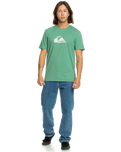 The Quiksilver Mens Comp Logo T-Shirt in Frosty Spruce