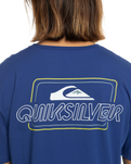 The Quiksilver Mens Line By Line T-Shirt in Monaco Blue