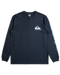 The Quiksilver Mens Comp Logo Long Sleeve T-Shirt in Dark Navy