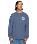 The Quiksilver Mens Take Us Back Long Sleeve Tee in Vintage Indigo