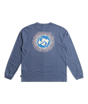 The Quiksilver Mens Take Us Back Long Sleeve Tee in Vintage Indigo