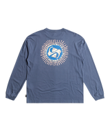 The Quiksilver Mens Take Us Back Long Sleeve Tee in Vintage Indigo